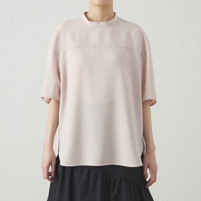 【接触冷感／ＵＶ効果／着用しわ軽減】バックボタンショートスリーブブラウス（Ｎ５Ｍ８４５２６＿＿）