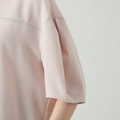 【接触冷感／ＵＶ効果／着用しわ軽減】バックボタンショートスリーブブラウス（Ｎ５Ｍ８４５２６＿＿）
