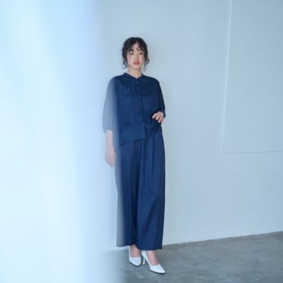 【セットアップ対応／吸水速乾／ＵＶ効果】シルキーツイルフォルムブラウス（Ｎ５Ｍ８５５２０＿＿）