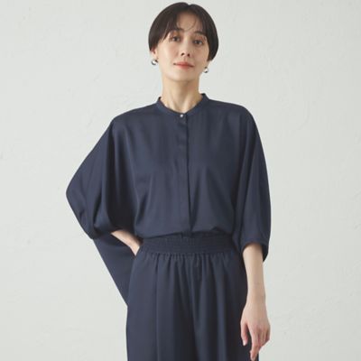 【セットアップ対応／吸水速乾／ＵＶ効果】シルキーツイルフォルムブラウス（Ｎ５Ｍ８５５２０＿＿）