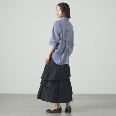 【着用しわ軽減／吸水速乾】ストライプバックボタンブラウス（Ｎ５Ｍ８８５０１＿＿）