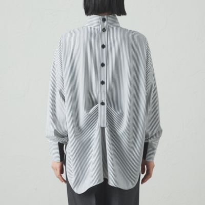 【着用しわ軽減／吸水速乾】ストライプバックボタンブラウス（Ｎ５Ｍ８８５０１＿＿）