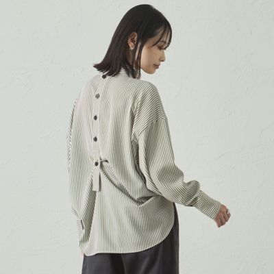 ＜CAST：＞【着用しわ軽減／吸水速乾】ストライプバックボタンブラウス（Ｎ５Ｍ８８６２３＿＿）