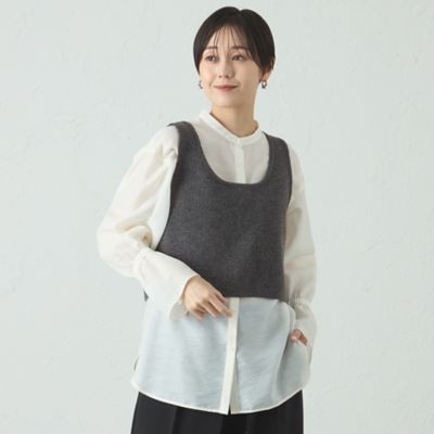 CAST：/キャストコロン【着回し抜群/手洗い可能】2WAYニットベスト(N5N02615__) グレー07L トップス【三越伊勢丹/公式】