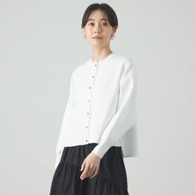 【SALE】CAST：/キャストコロン【着回し抜群】フォルムニットブルゾン(N5N16505__) シロ01L トップス【三越伊勢丹/公式】