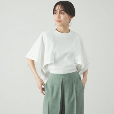 接触冷感／抗菌防臭／白化軽減】レイヤードカットソー