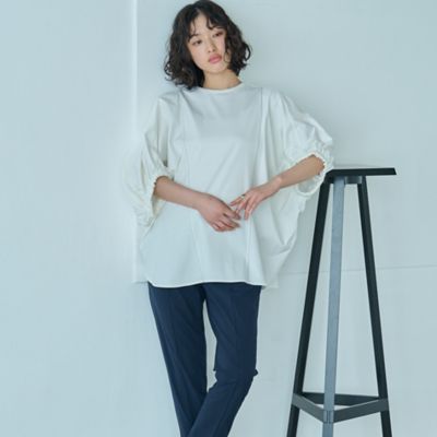 【接触冷感／抗菌防臭／白化軽減】アームギャザーカットソー（Ｎ５Ｐ０３５２２＿＿）
