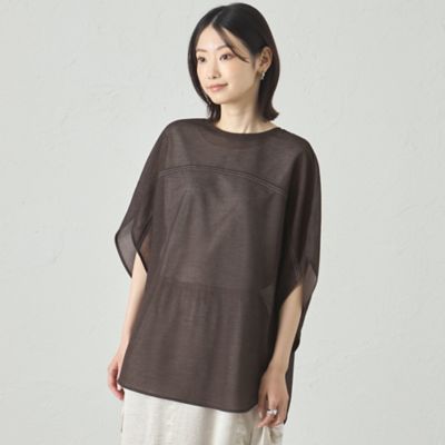 【着回し抜群】リネンライクラウンドフォルムカットソー（Ｎ５Ｐ０３６０５＿＿）