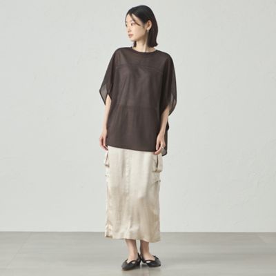 【着回し抜群】リネンライクラウンドフォルムカットソー（Ｎ５Ｐ０３６０５＿＿）