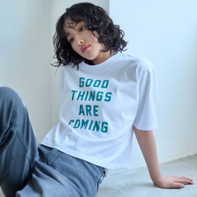 【ＧＯＯＤ　ＴＨＩＮＧＳ　ＡＲＥ　ＣＯＭＩＮＧ】プリントＴシャツ（Ｎ５Ｐ１１５３５＿＿）