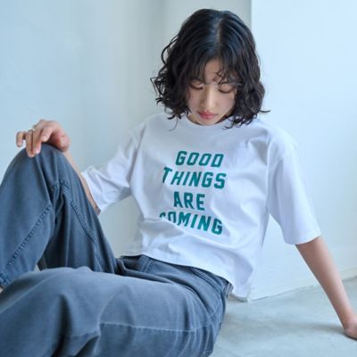 【ＧＯＯＤ　ＴＨＩＮＧＳ　ＡＲＥ　ＣＯＭＩＮＧ】プリントＴシャツ（Ｎ５Ｐ１１５３５＿＿）