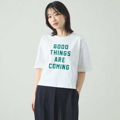 【ＧＯＯＤ　ＴＨＩＮＧＳ　ＡＲＥ　ＣＯＭＩＮＧ】プリントＴシャツ（Ｎ５Ｐ１１５３５＿＿）