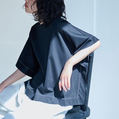 【接触冷感／抗菌防臭／白化軽減】スクエアパタ－ンオーバーカットソー（Ｎ５Ｐ１５５２２＿＿）