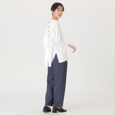 【大人気定番】デニムライクベルトワイドパンツ・２０２４春夏モデル（Ｎ５Ｒ０３３１５＿＿）