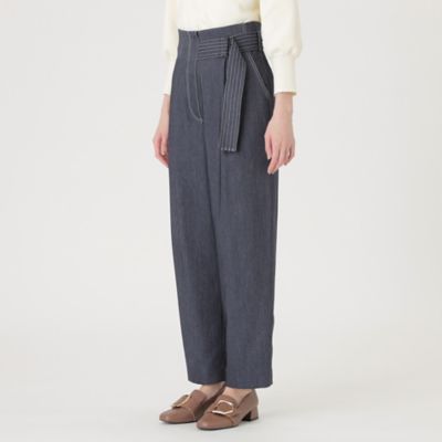 【大人気定番】デニムライクベルトワイドパンツ・２０２４春夏モデル（Ｎ５Ｒ０３３１５＿＿）