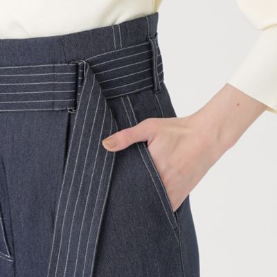 【大人気定番】デニムライクベルトワイドパンツ・２０２４春夏モデル（Ｎ５Ｒ０３３１５＿＿）