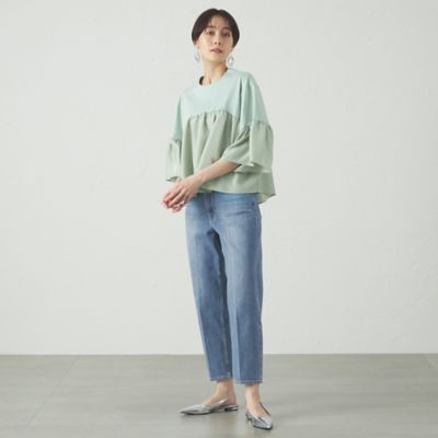 【美シルエット】クロップドストレッチデニム（Ｎ５Ｒ０４５２３＿＿）
