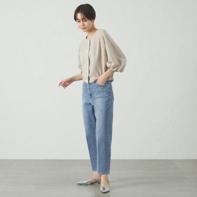 【美シルエット】クロップドストレッチデニム（Ｎ５Ｒ０４５２３＿＿）