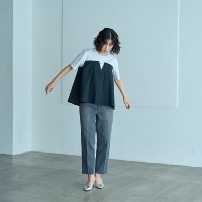 【美シルエット】クロップドストレッチデニム（Ｎ５Ｒ０５５２４＿＿）