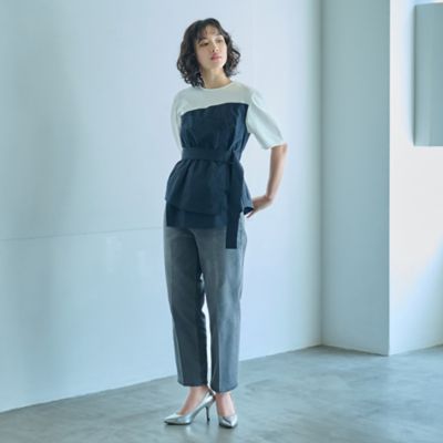 【美シルエット】クロップドストレッチデニム（Ｎ５Ｒ０５５２４＿＿）