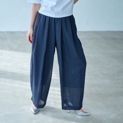 エムアンドキョウコ M&KYOKO ストレッチジャージータックギャザーパンツ エムアンドキョウコ M&KYOKO ストレッチジャージータック