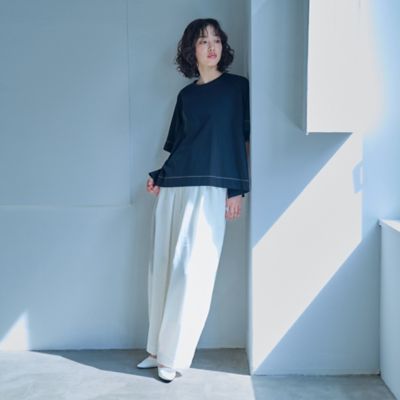着用しわ軽減／セットアップ対応】シアータックギャザーパンツ