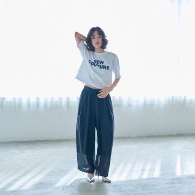 着用しわ軽減／セットアップ対応】シアータックギャザーパンツ