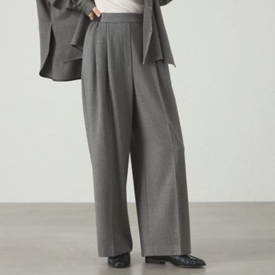 ＜CAST：＞【セットアップ対応】ツータックフラノイージーパンツ（Ｎ５Ｒ８４６４３＿＿）