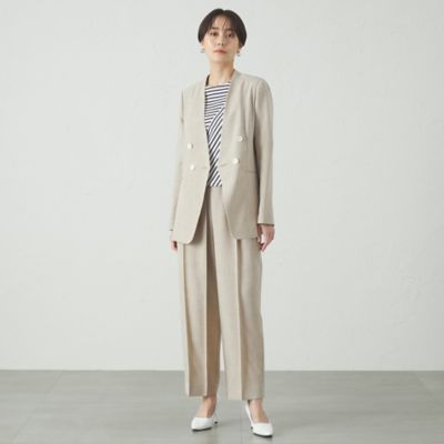 【セットアップ対応／吸水速乾／美シルエット】リネンライクタックフォルムパンツ（Ｎ５Ｒ９１５０７＿＿）