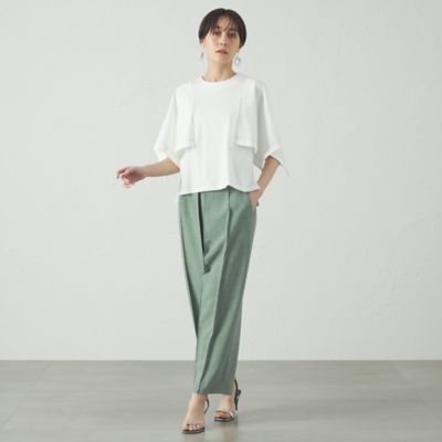 【セットアップ対応／吸水速乾／美シルエット】リネンライクタックフォルムパンツ（Ｎ５Ｒ９１５０７＿＿）