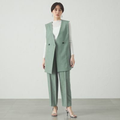 【セットアップ対応／吸水速乾／美シルエット】リネンライクタックフォルムパンツ（Ｎ５Ｒ９１５０７＿＿）