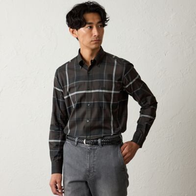 ＜BAKER STREET (Men)＞ツイルタータンチェックシャツ（２Ｌ・３Ｌあり）（Ｓ３Ｍ０３６０３＿＿）