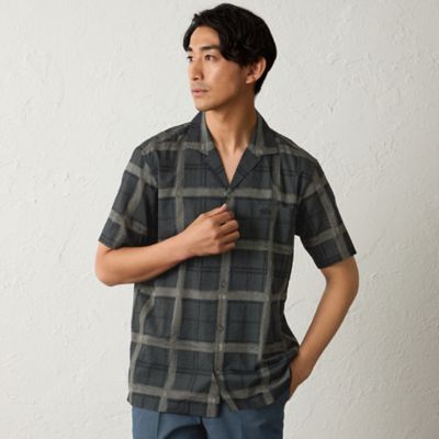 ウォッシャブル】手書き風タータンプリントシャツ