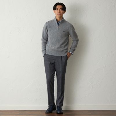 バーバリー　ドライバーズニット BURBERRY カシミヤ ドライバーズニット ジップアップ グレー カシミア