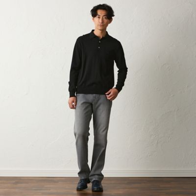 【完売品】nothommeblue ニットポロ　maroon セール】配色シアーポロ襟ニット（ニット/セーター）｜Unitage