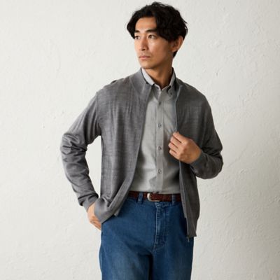 ＜BAKER STREET (Men)＞【ウォッシャブル】シャドーチェックジップニット（２Ｌ・３Ｌあり）（Ｓ３Ｎ０７６２０＿＿）