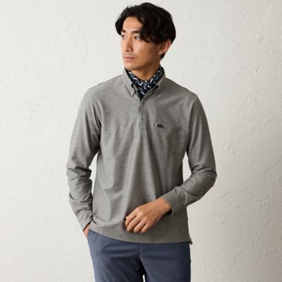 ＜BAKER STREET (Men)＞デニム調ロングスリーブポロシャツ（Ｓ３Ｐ２２６１７＿＿）