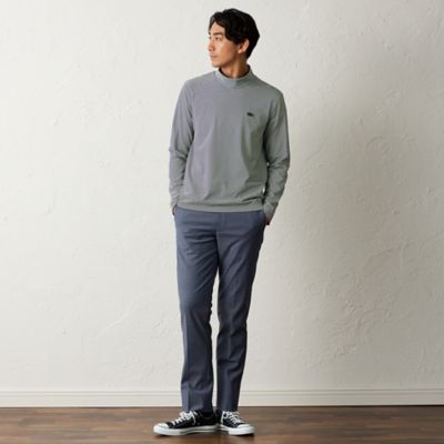 たぬ様ベージュ マイクロボーダーモックネックTシャツ（S3P35615＿＿