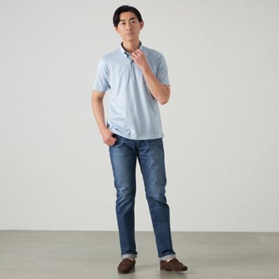 綿／麻シャンブレーカノコポロシャツ（２Ｌ・３Ｌあり）（Ｓ３Ｐ６１５３４＿＿）