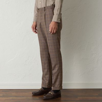 Adjustable Fit】ミドルチェックウールフラノパンツ