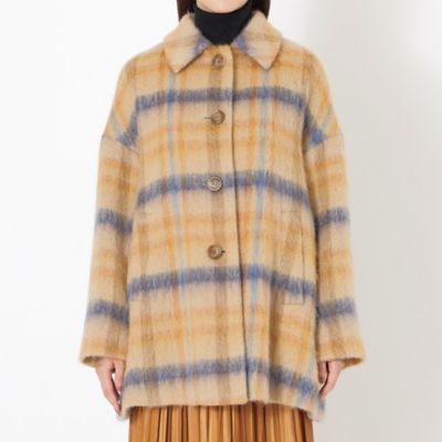 ヨリ　シャギーチェックコート yori