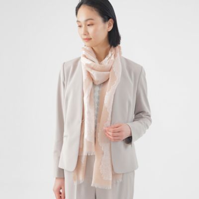 【SALE】TRANSWORK (Women)/トランスワーク カットジャカードストール(U1701501__) アカ スカーフ・ショール【三越伊勢丹/公式】