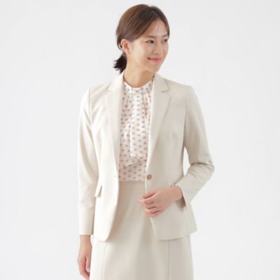 【SALE】TRANSWORK (Women)/トランスワーク トリアセスビンモクロディテーラードジャケット(U1E01509__) ベージュ40L コート・ジャケット【三越伊勢丹/公式】