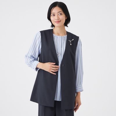 TRANSWORK (Women)/トランスワーク【ウォッシャブル/接触冷感/防シワ】エアリーウーステッドジャケット(U1E01606__) アオ28L コート・ジャケット【三越伊勢丹/公式】