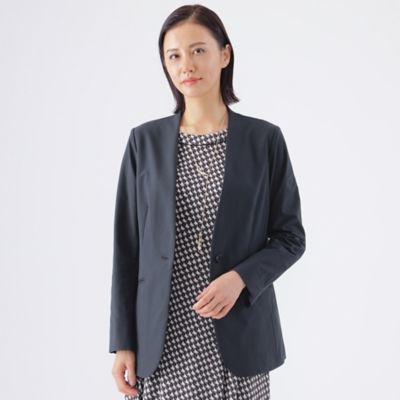 【美シリーズ】【弱はっ水】【防しわ】【透湿性】【ウォッシャブル】ウィンタードッツノーカラージャケット（Ｕ１Ｅ０２４１０＿＿）