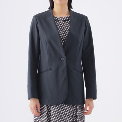 【美シリーズ】【弱はっ水】【防しわ】【透湿性】【ウォッシャブル】ウィンタードッツノーカラージャケット（Ｕ１Ｅ０２４１０＿＿）