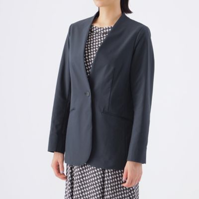 【美シリーズ】【弱はっ水】【防しわ】【透湿性】【ウォッシャブル】ウィンタードッツノーカラージャケット（Ｕ１Ｅ０２４１０＿＿）