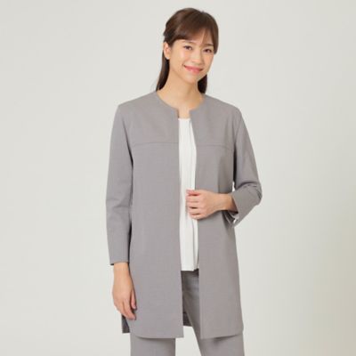 TRANSWORK (Women)/トランスワーク 【セットアップ対応】【美シリーズ】【ウォッシャブル】トリアセスヴィンツイルロングジャケット(U1E03101__)