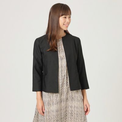 ＜TRANSWORK (Women)＞【美シリーズ】【セットアップ対応】【ウォッシャブル】リネンライクブッチャーノーカラージャケット（Ｕ１Ｅ０５１４１＿＿）