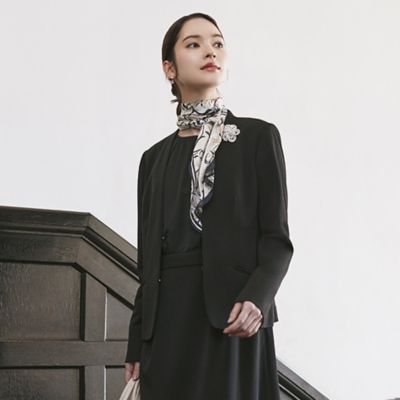 【美シリーズ】【ウォッシャブル】【セットアップ対応】トリアセトリコノーカラージャケット（Ｕ１Ｅ０６５０１＿＿）